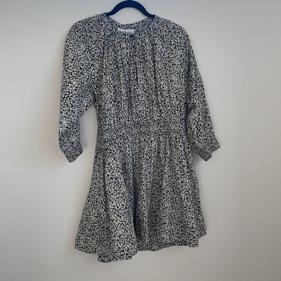Apiece Apart Black beige Cobano floral organic cotton mini dress S NWT - Picture 5 of 9